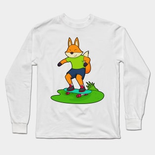 Fox Skater Skateboard Long Sleeve T-Shirt